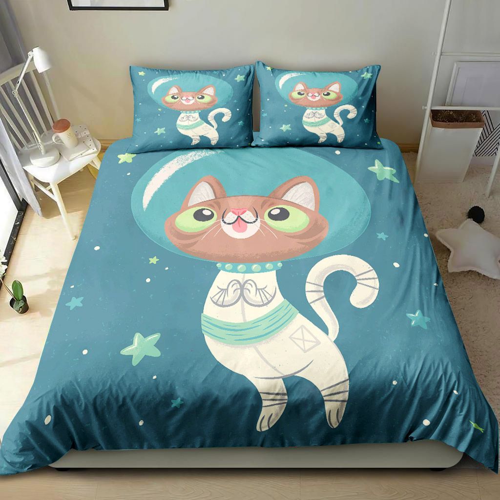Cat Astronaut In Space Bedding Set