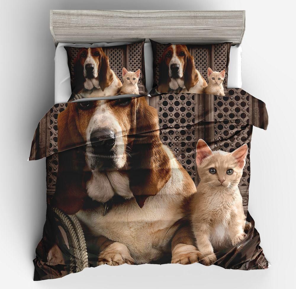 Cat Basset Hound Bedding Set