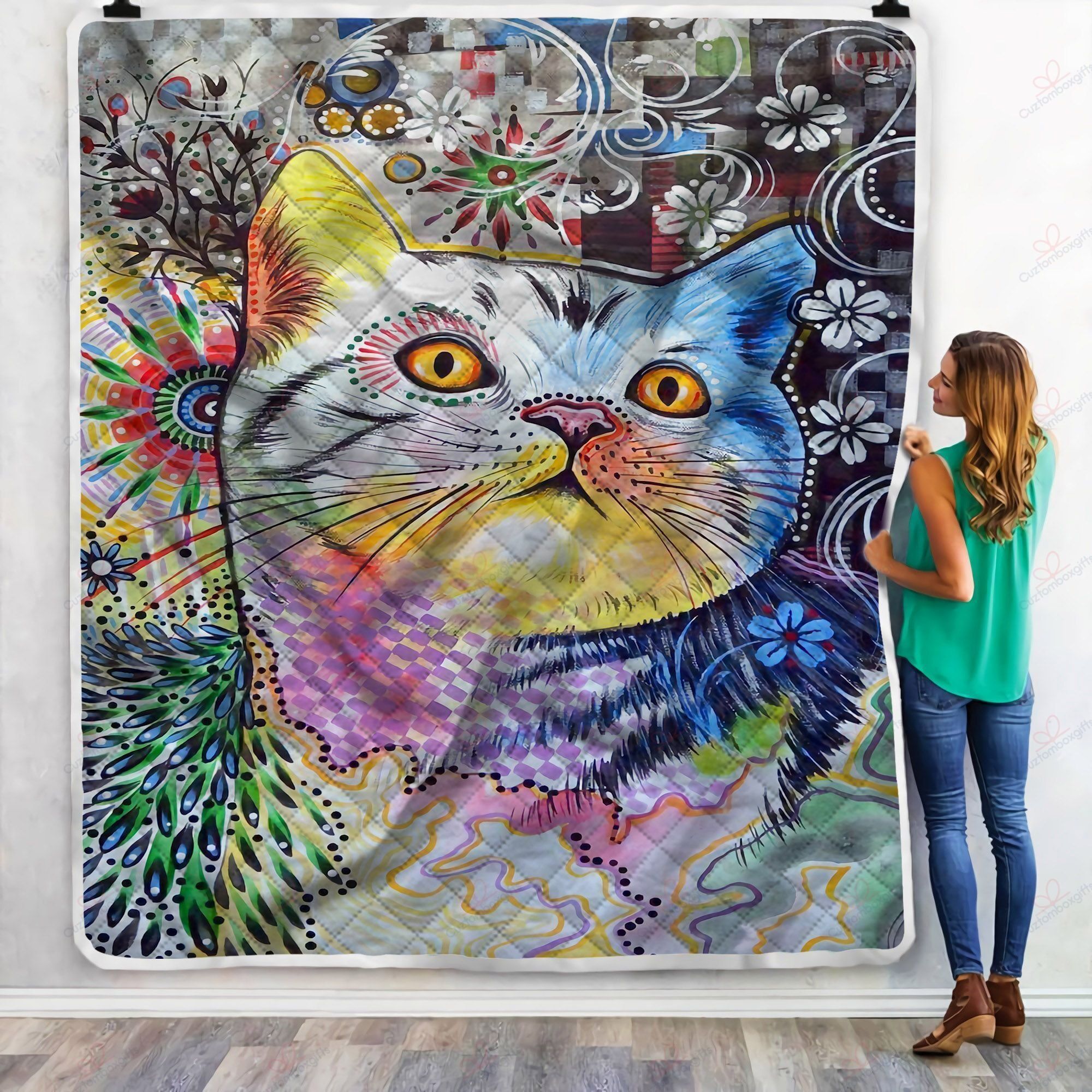 Cat Beautiful Fleece Blanket