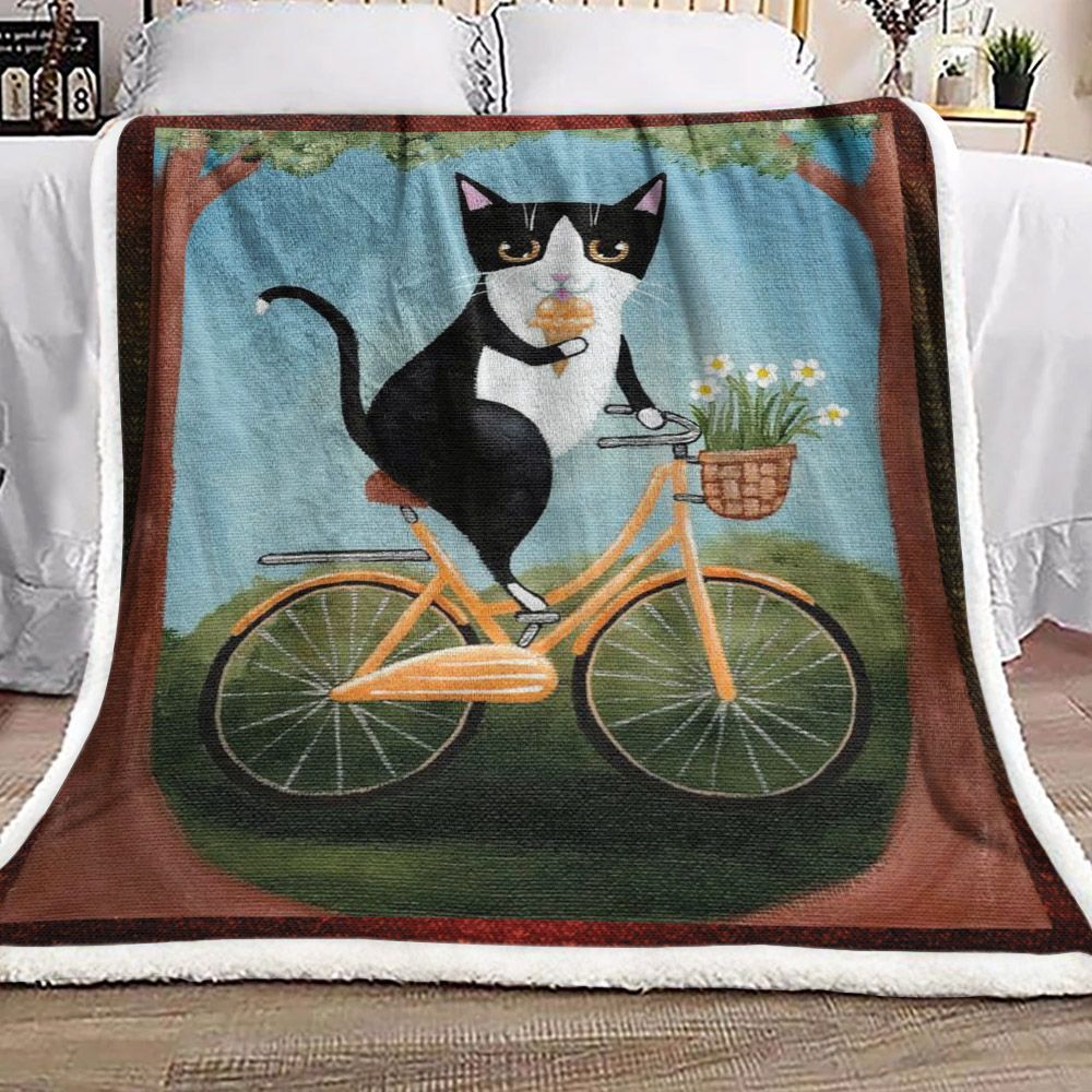 Cat Sherpa Fleece Blanket