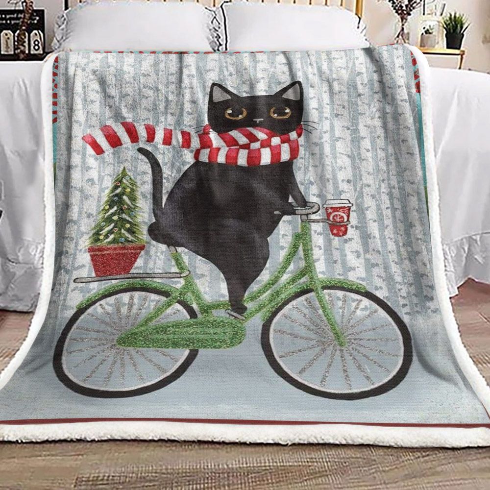 Cat Sherpa Fleece Blanket