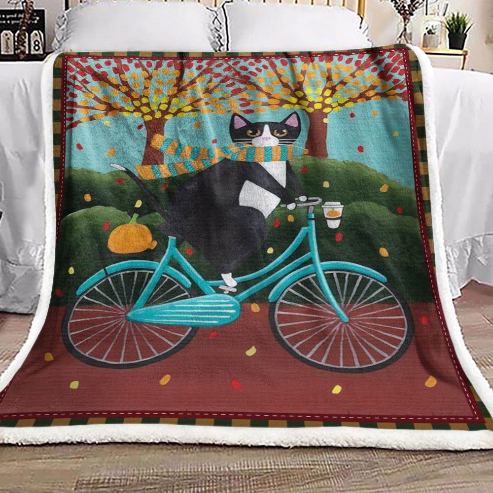 Cat Sherpa Fleece Blanket