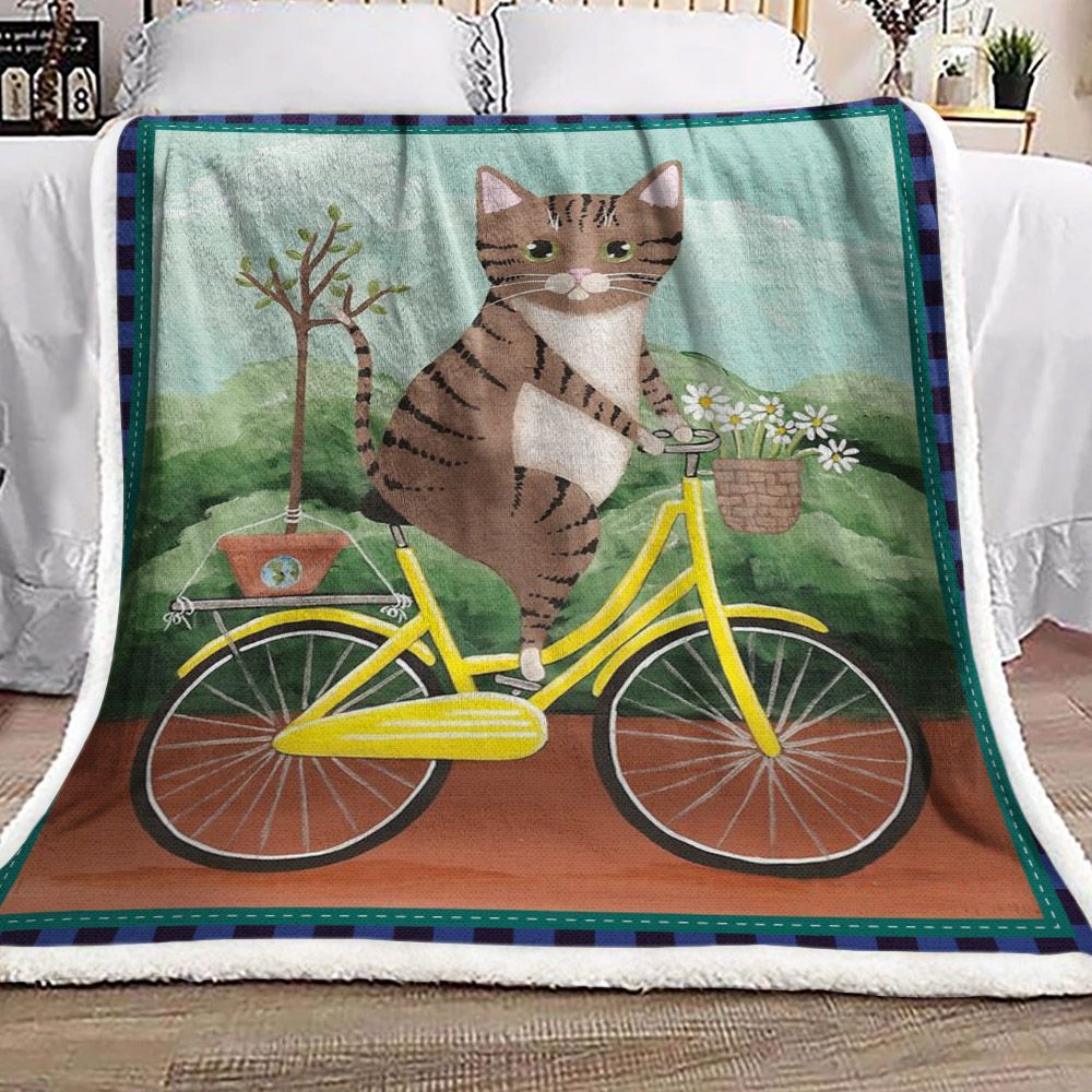 Cat Sherpa Fleece Blanket