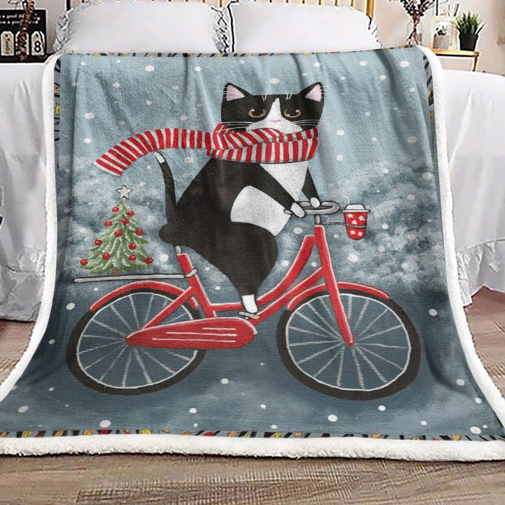 Cat Sherpa Fleece Blanket