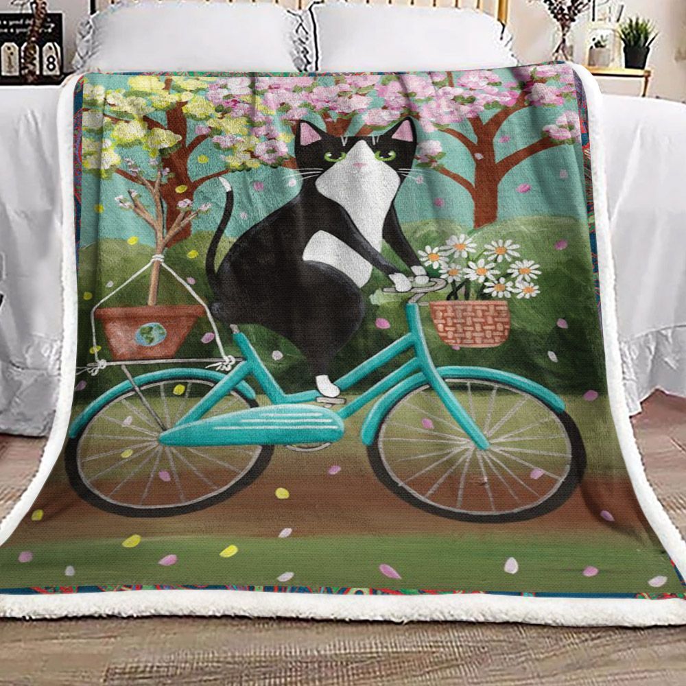 Cat Sherpa Fleece Blanket