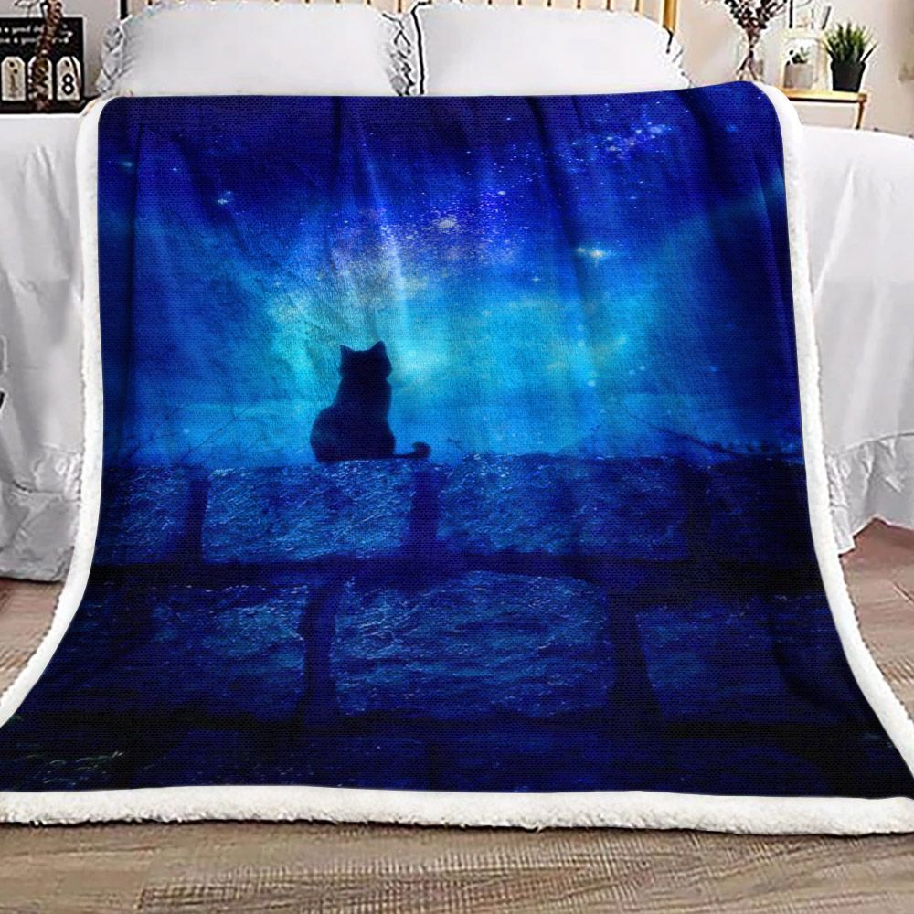 Cat Sherpa Fleece Blanket