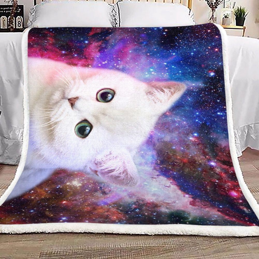 Cat Sherpa Fleece Blanket