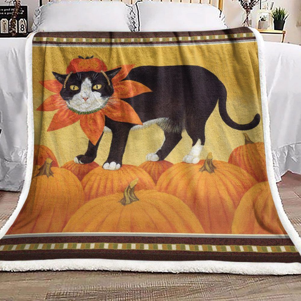 Cat Sherpa Fleece Blanket