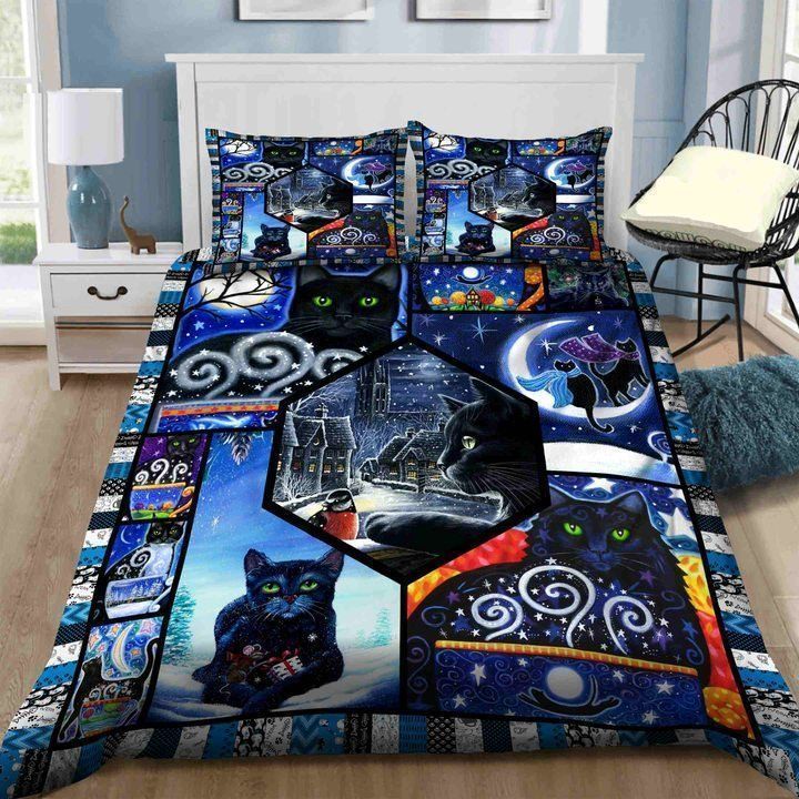 Cat Black Bedding Set