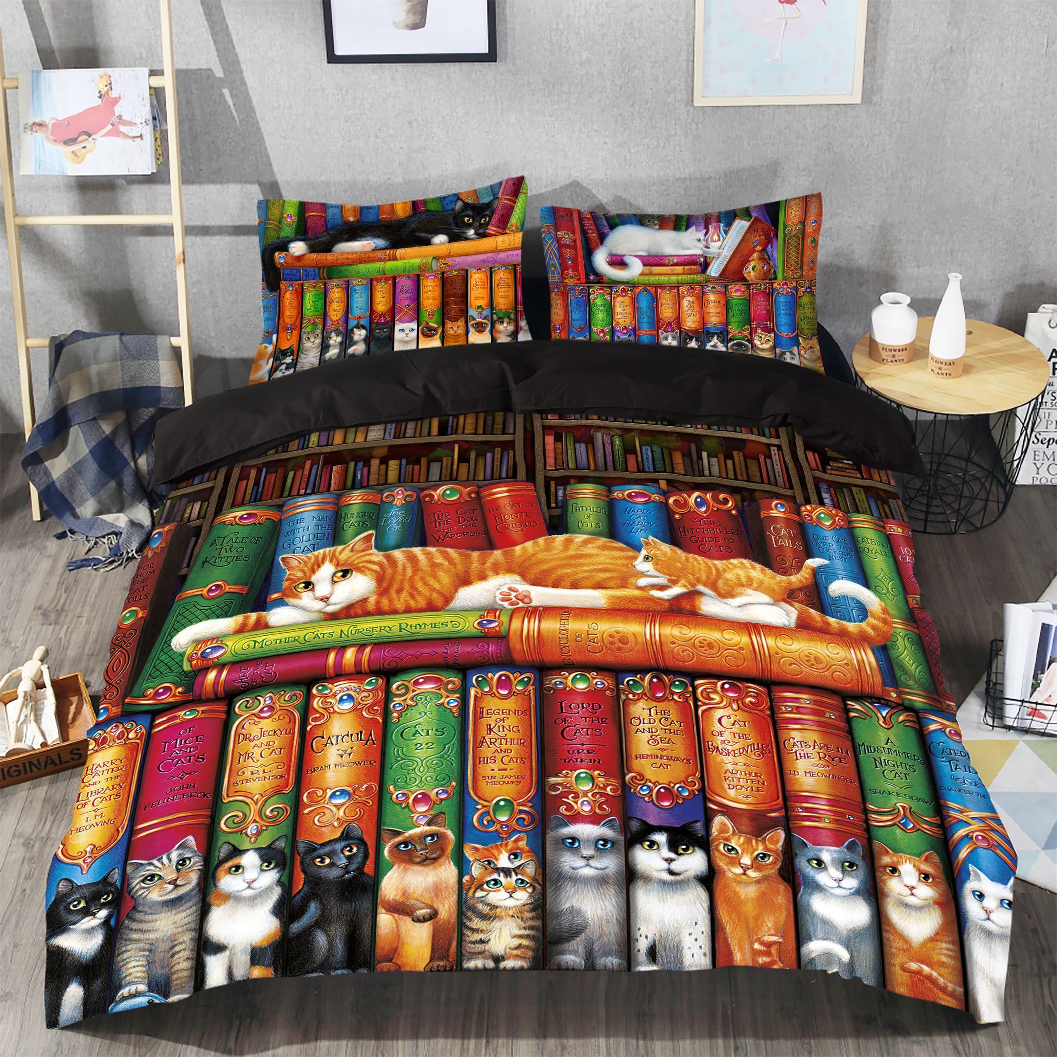 Cat Book Bedding Set