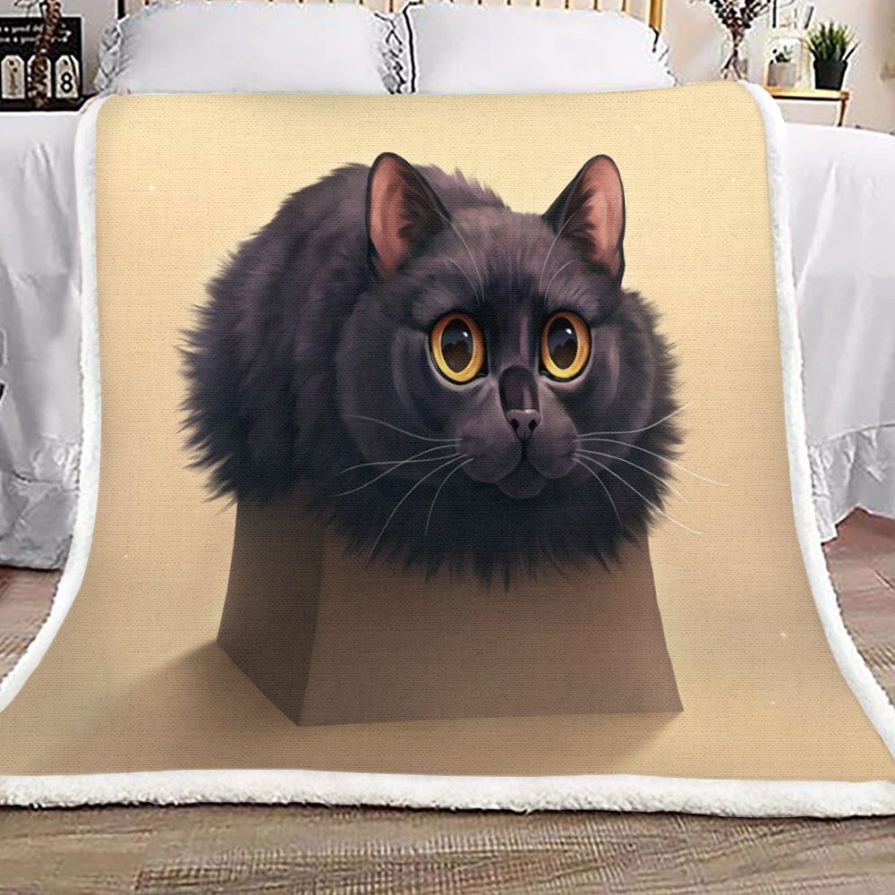 Cat Box Sherpa Fleece Blanket