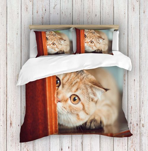 Cat Brown Bedding Set