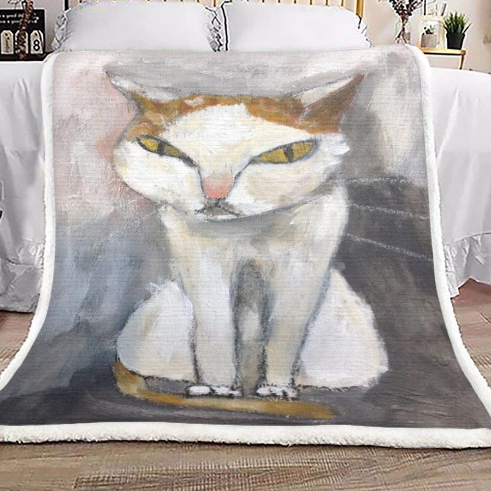 Cat Sherpa Fleece Blanket