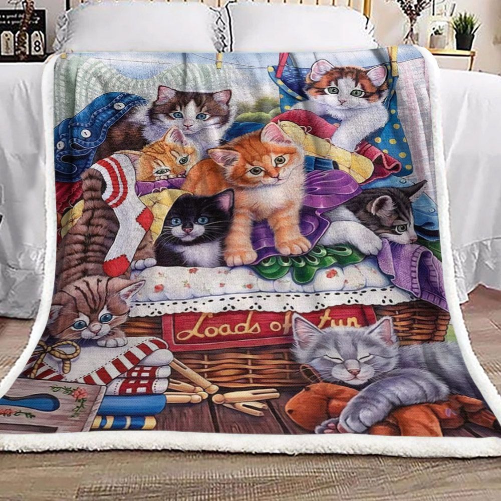 Cat Sherpa Fleece Blanket