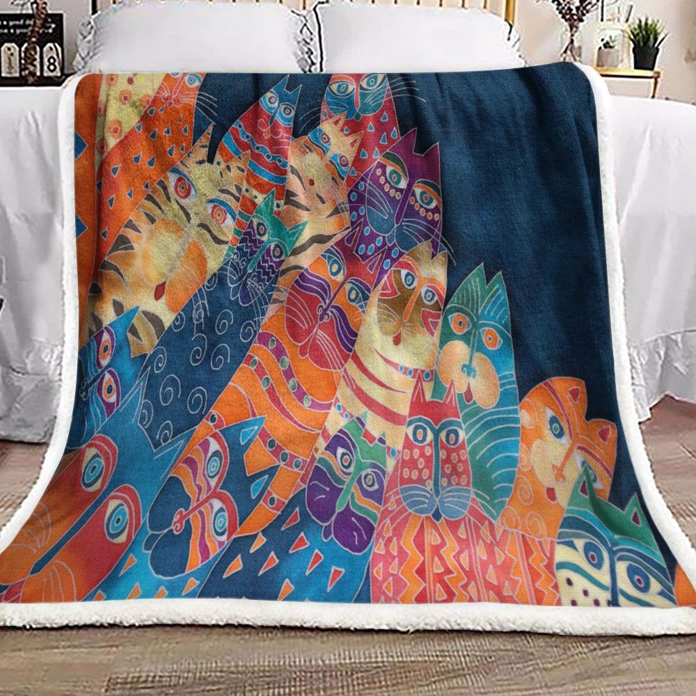 Cat Sherpa Fleece Blanket