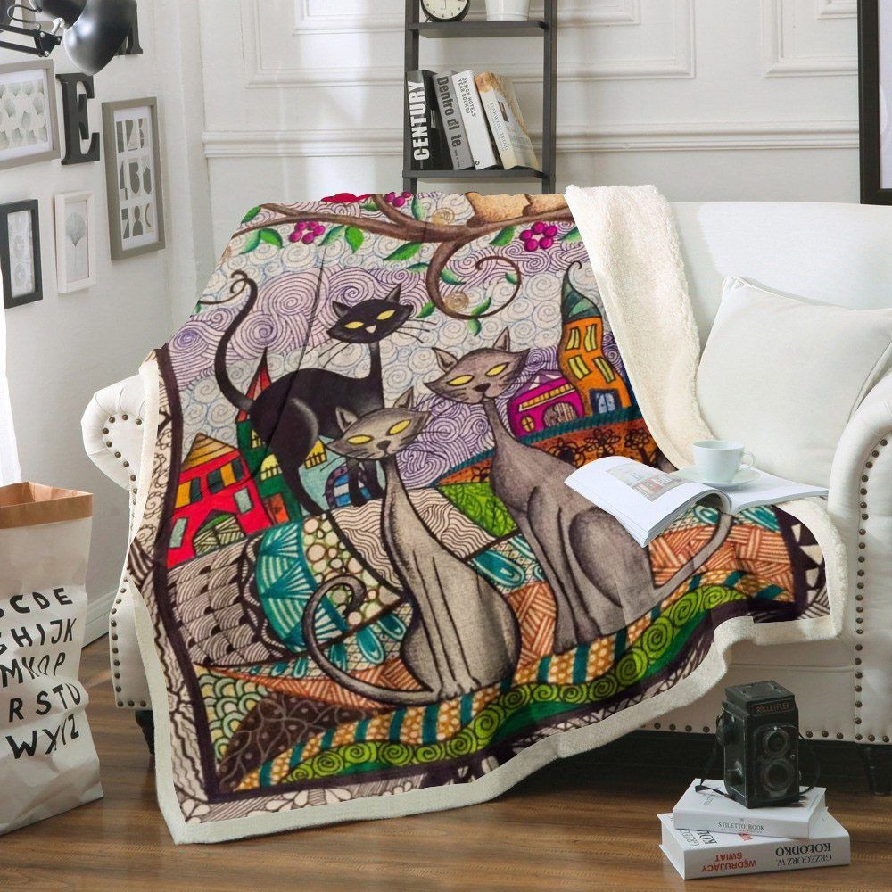 Cat Sherpa Fleece
