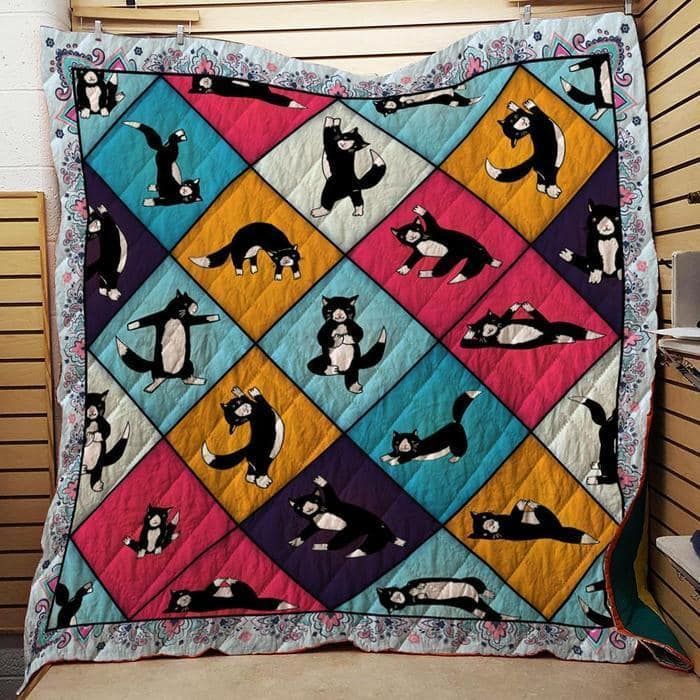 Cat Cat Loves Yoga Quilt Blanket DHC020120656TD