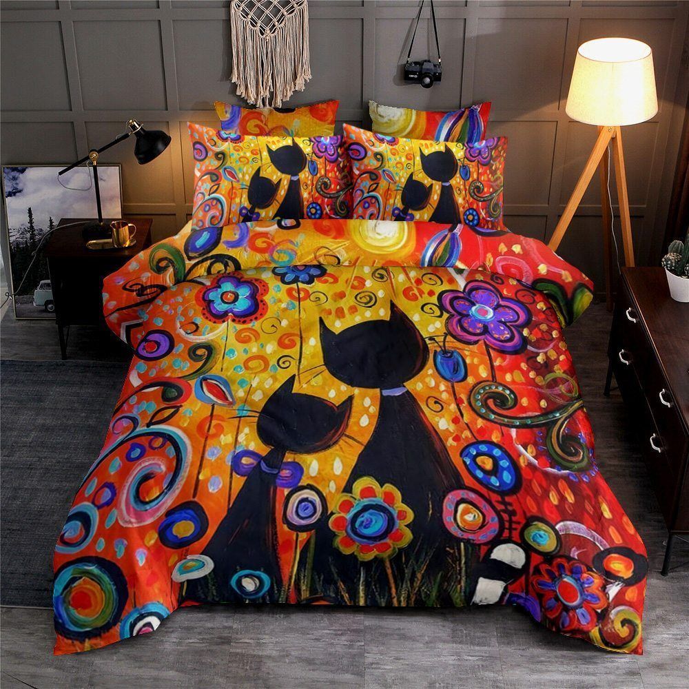 Cat Cotton Bed Sheets Spread Comforter Bedding Set