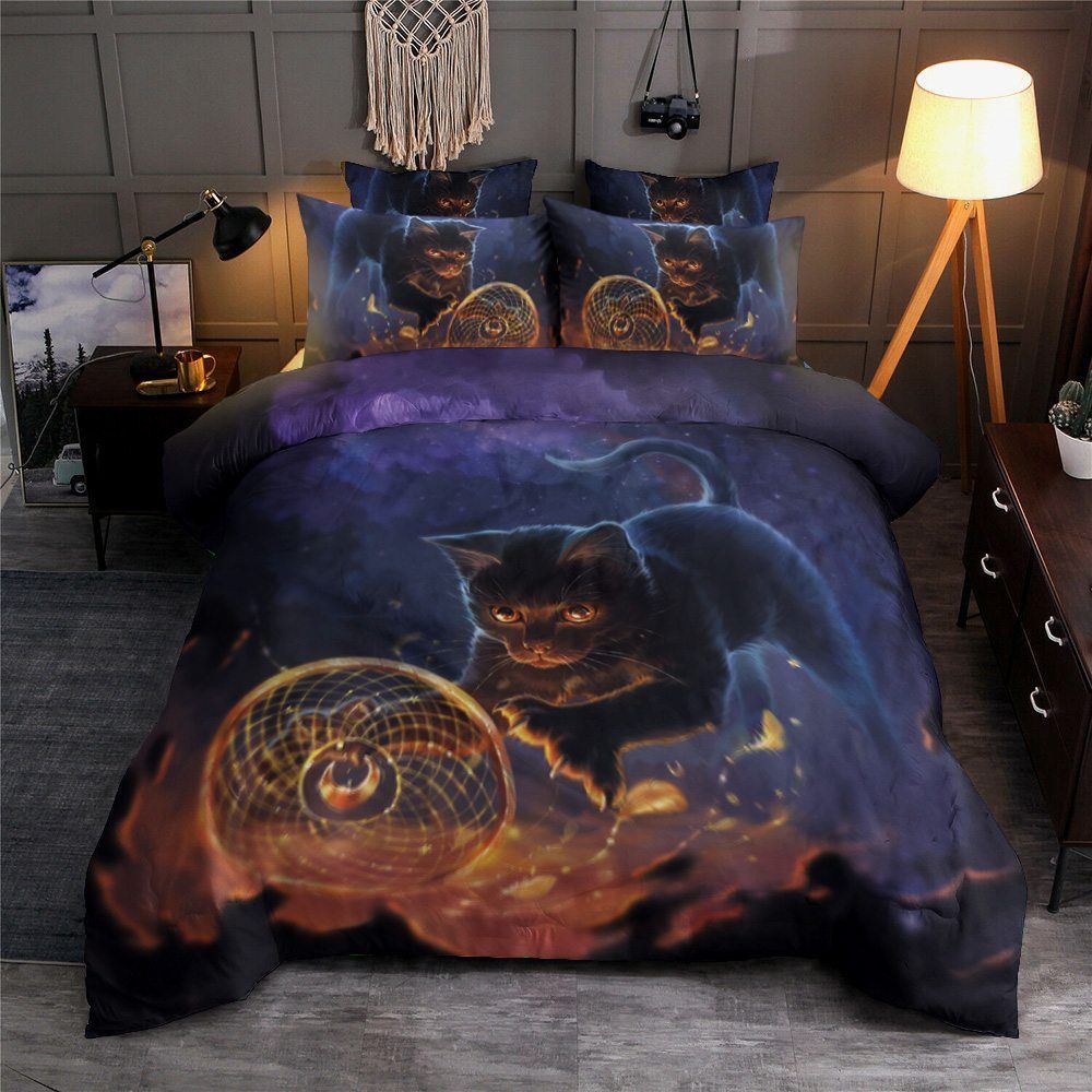 Cat Cotton Bed Sheets Spread Comforter Bedding Set