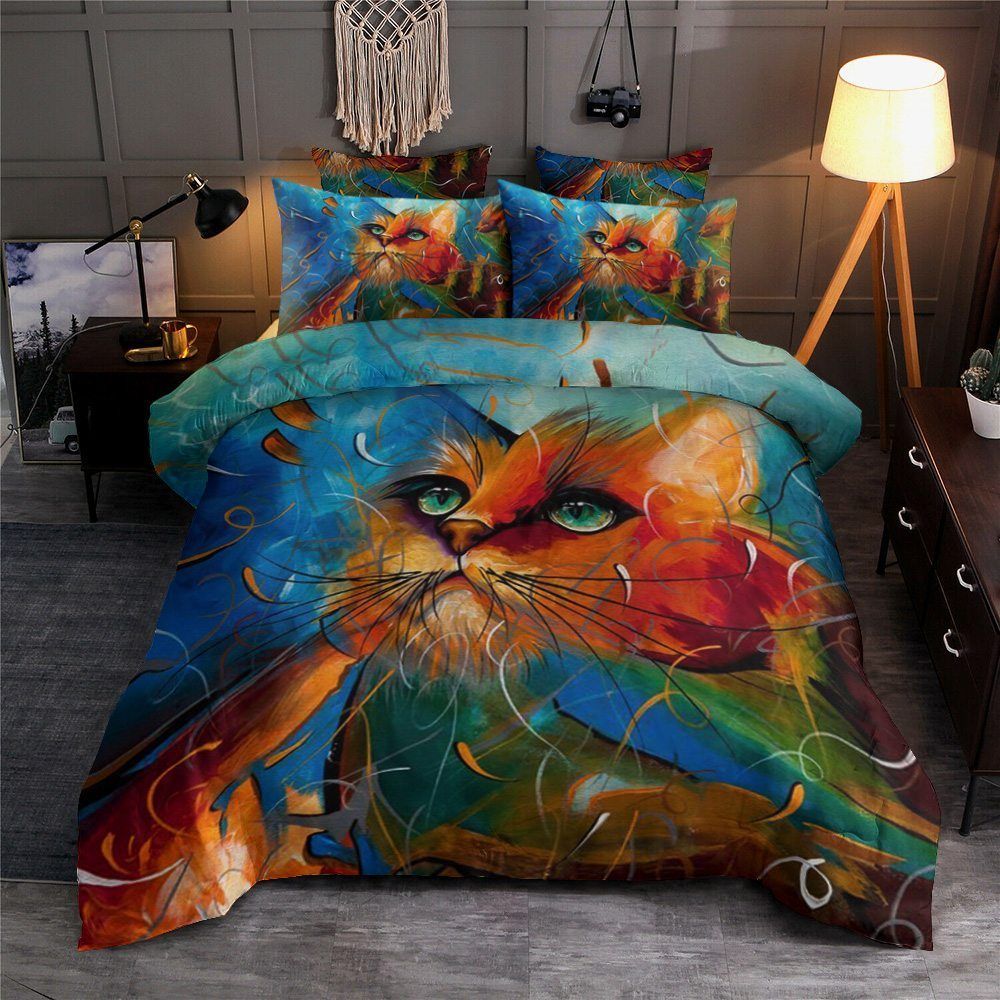Cat Cotton Bed Sheets Spread Comforter Bedding Set