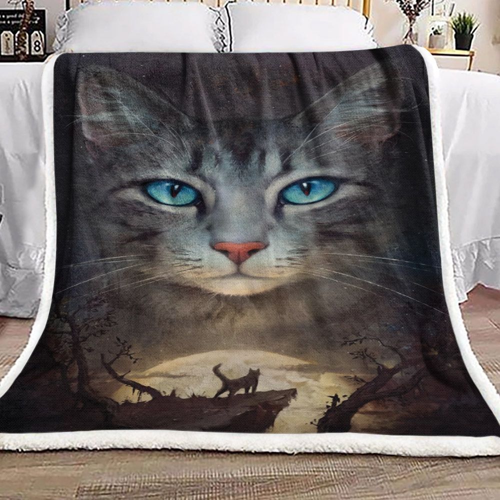 Cat Sherpa Fleece Blanket