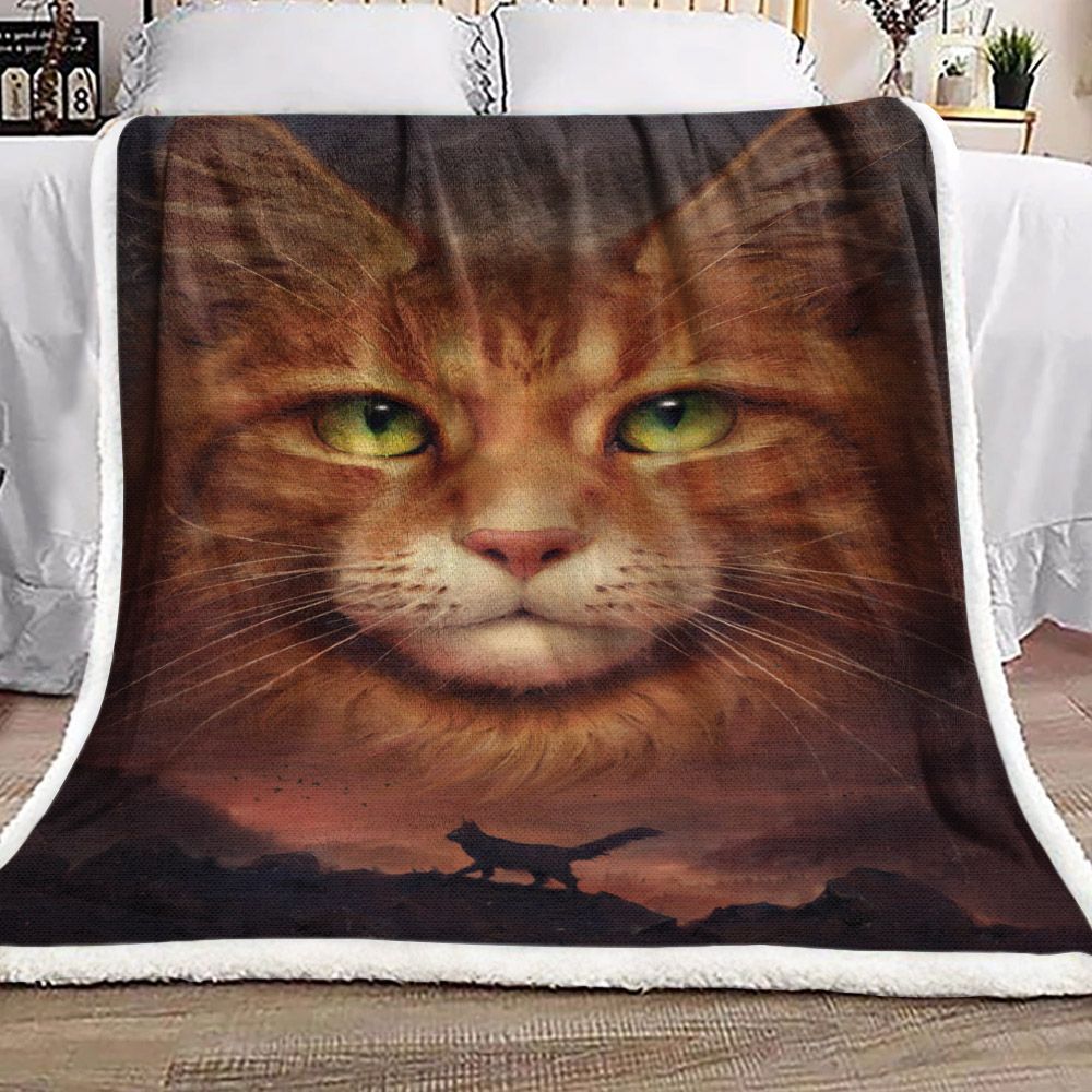 Cat Sherpa Fleece Blanket