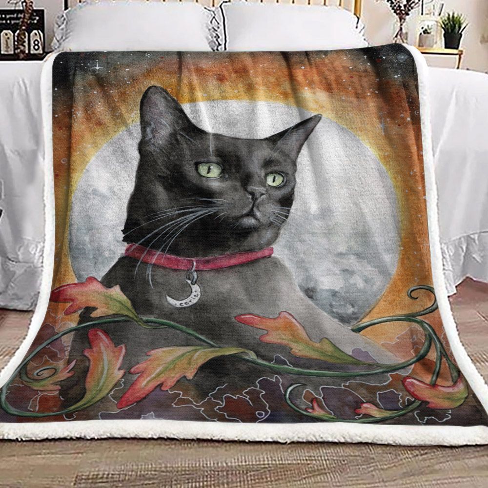 Cat Sherpa Fleece Blanket