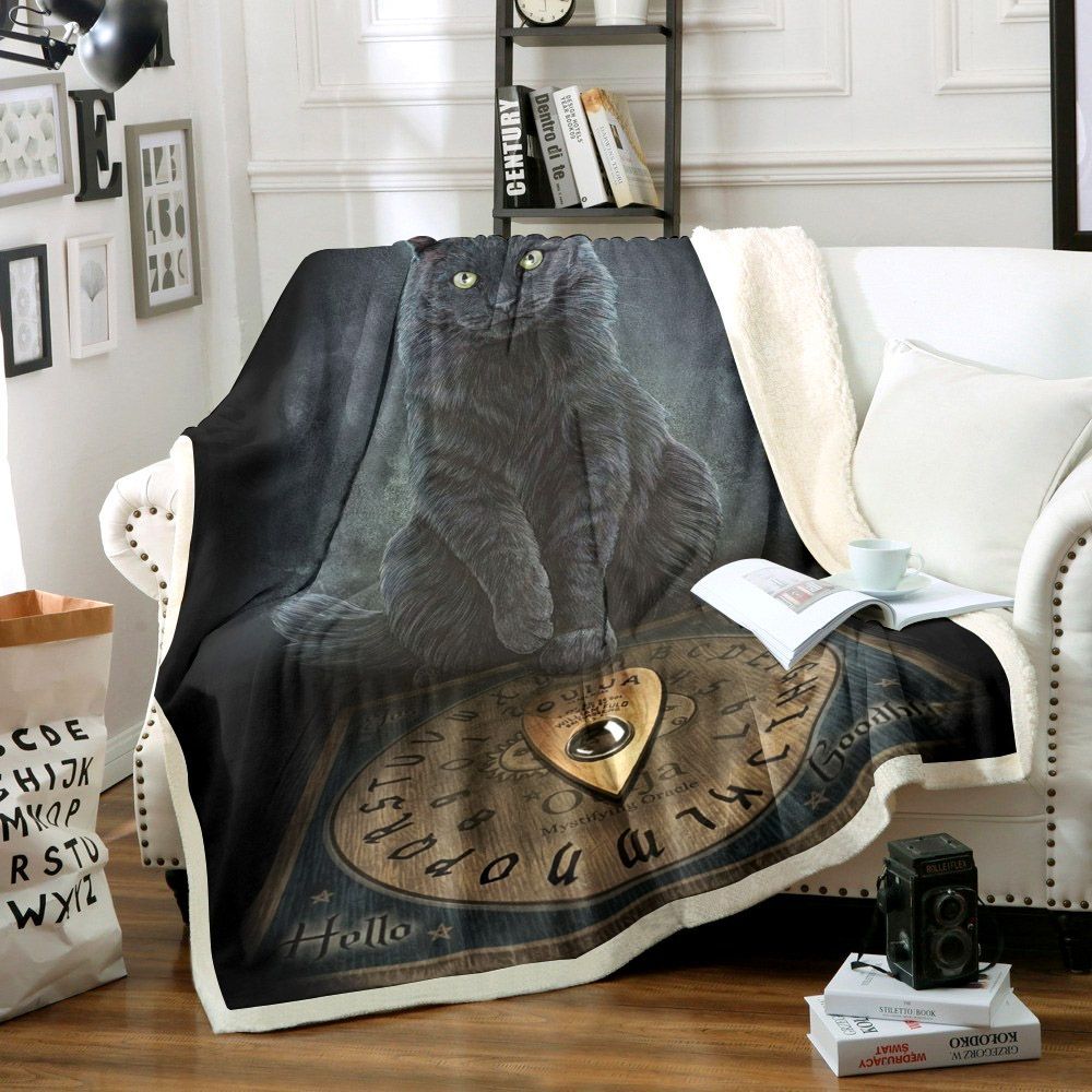 Cat Sherpa Fleece Blanket
