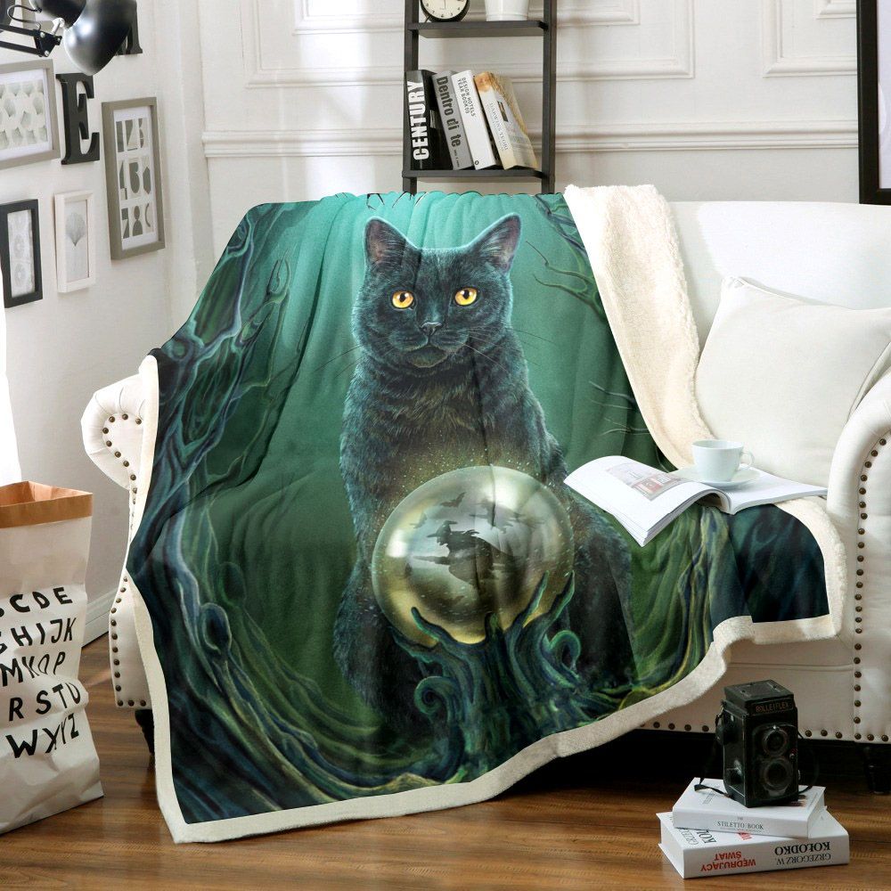 Cat Sherpa Fleece Blanket