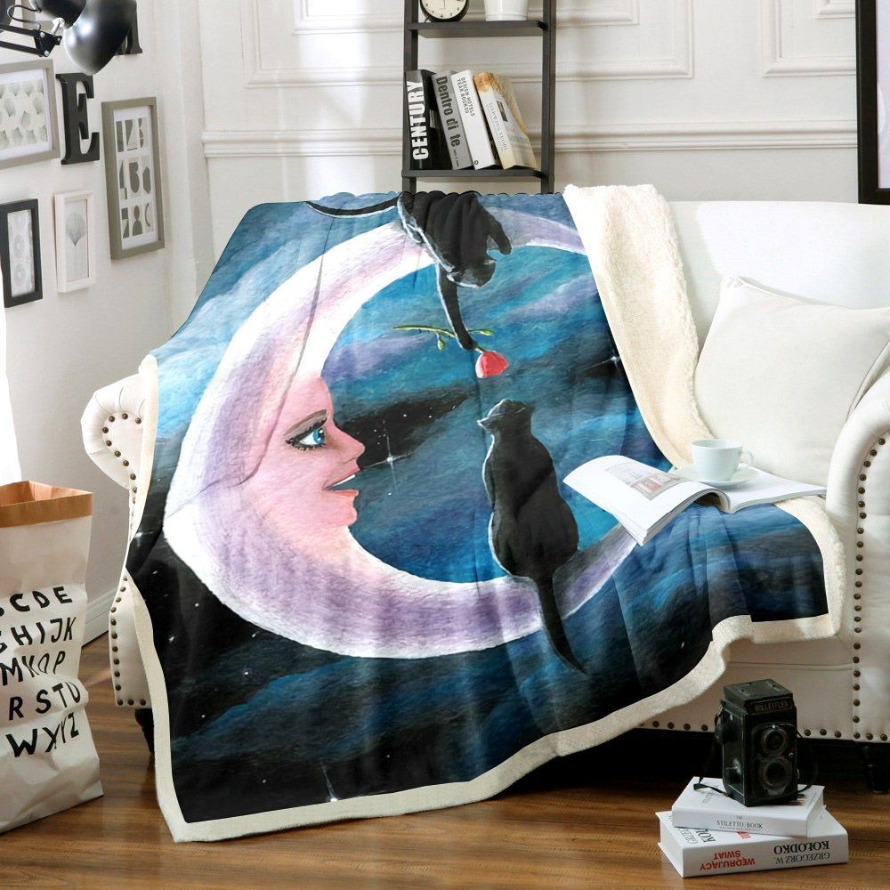 Cat Sherpa Fleece Blanket