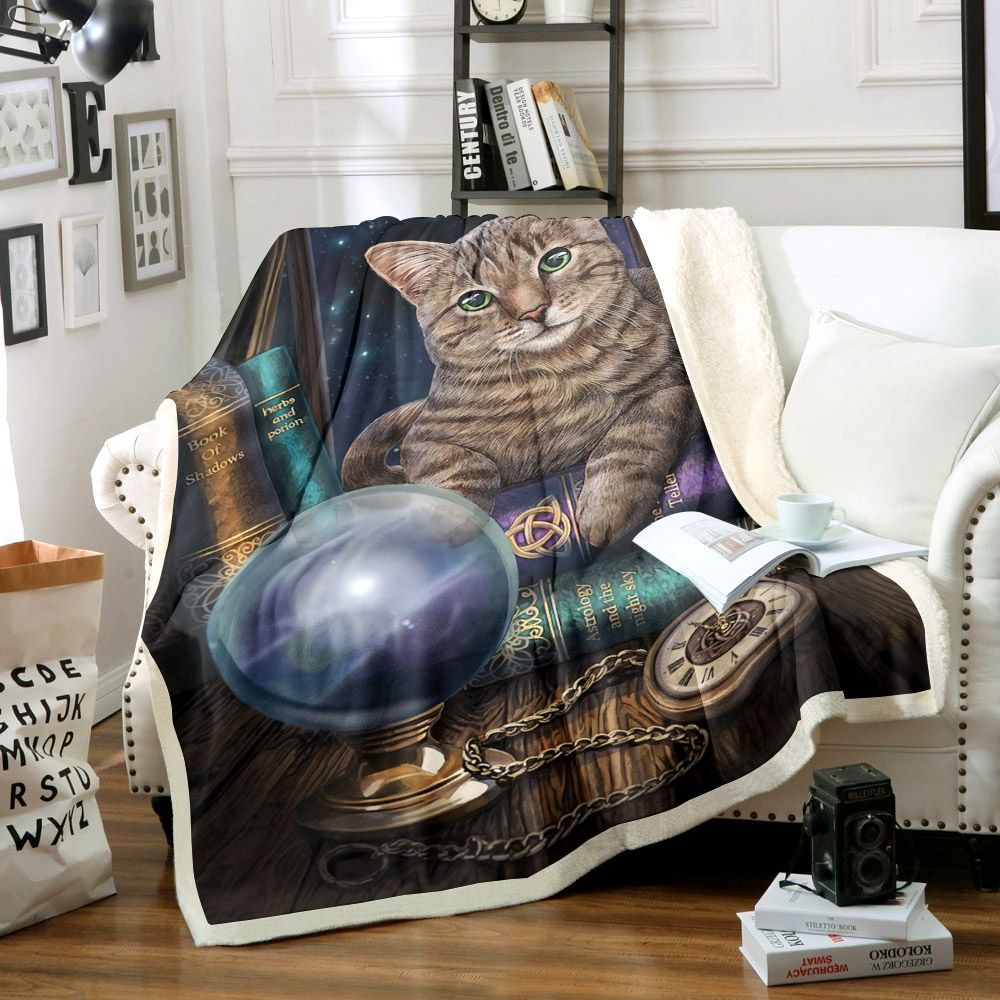Cat Sherpa Fleece Blanket