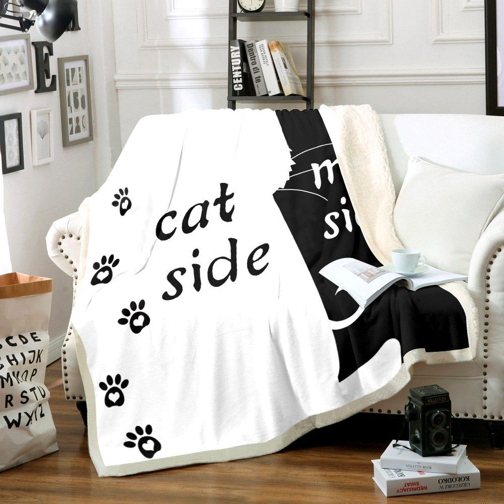 Cat Sherpa Fleece Blanket
