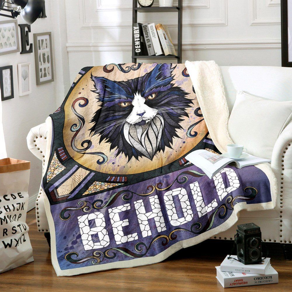Cat Sherpa Fleece Blanket
