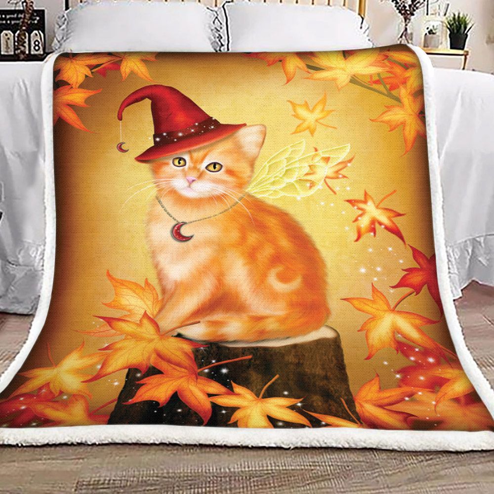 Cat Sherpa Fleece Blanket