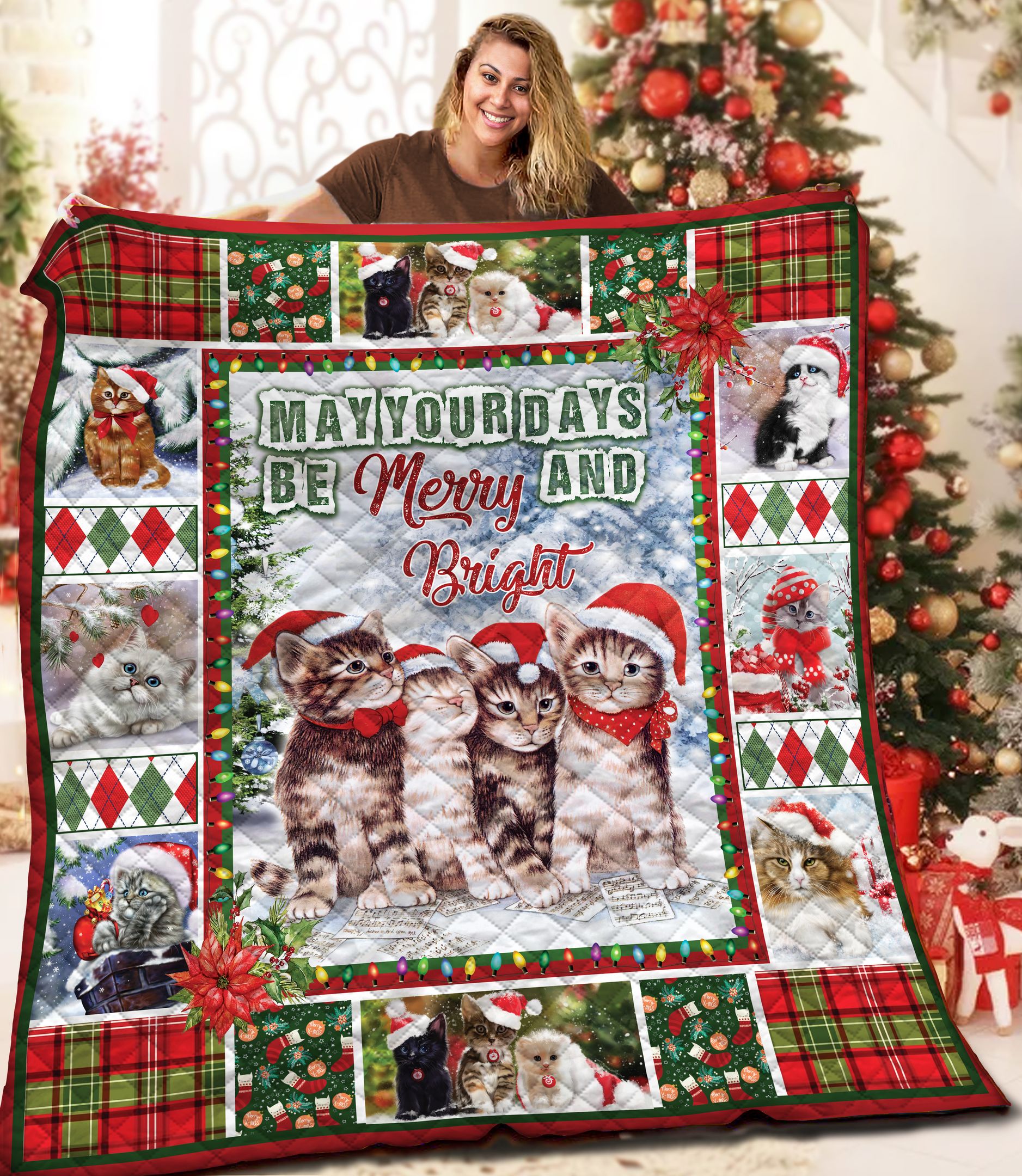 Cat Christmas AAA161034TA Quilt Blanket