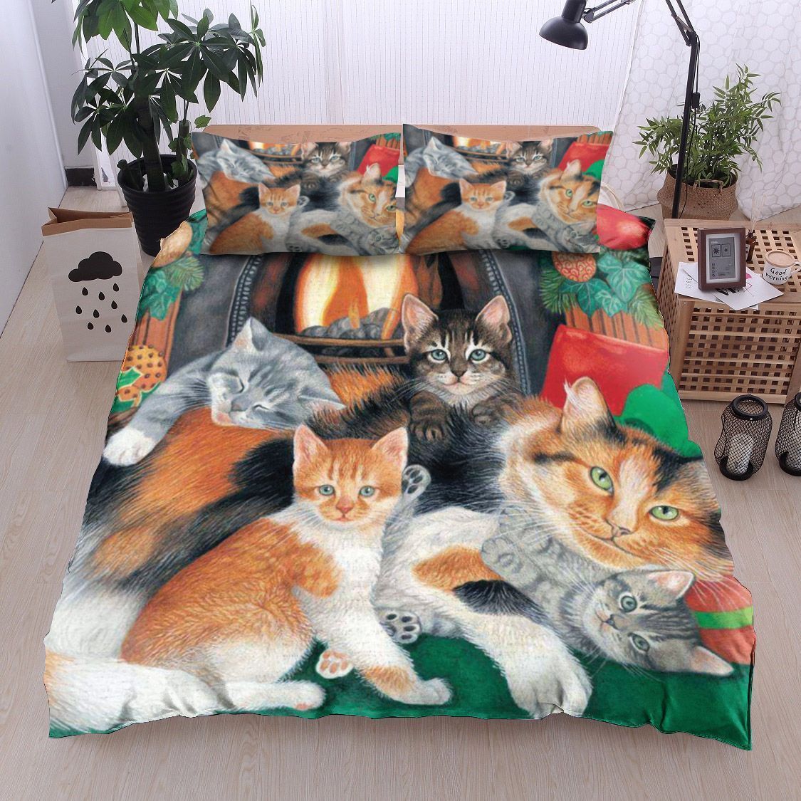 Cat Christmas Bedding Set