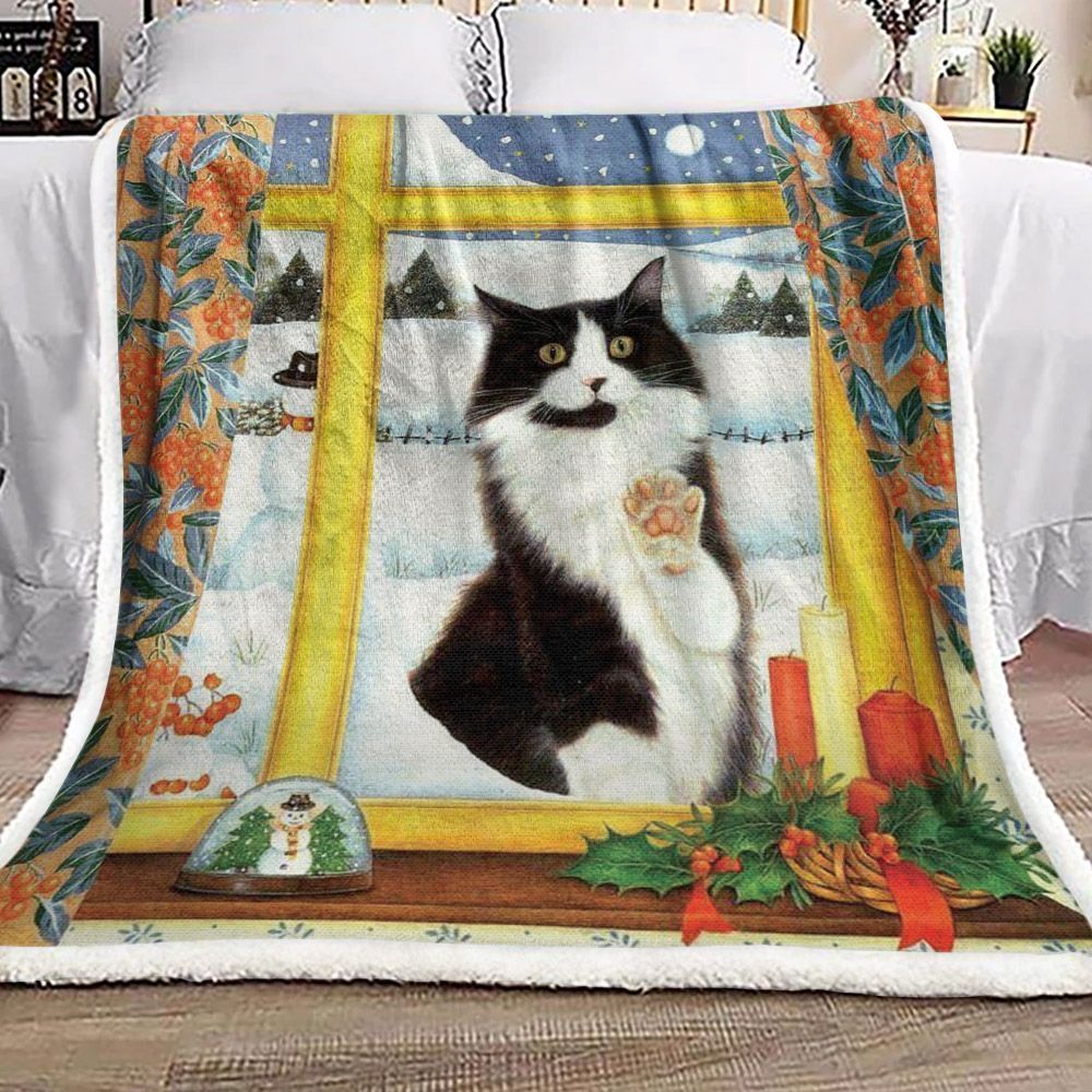 Cat Christmas Sherpa Fleece Blanket
