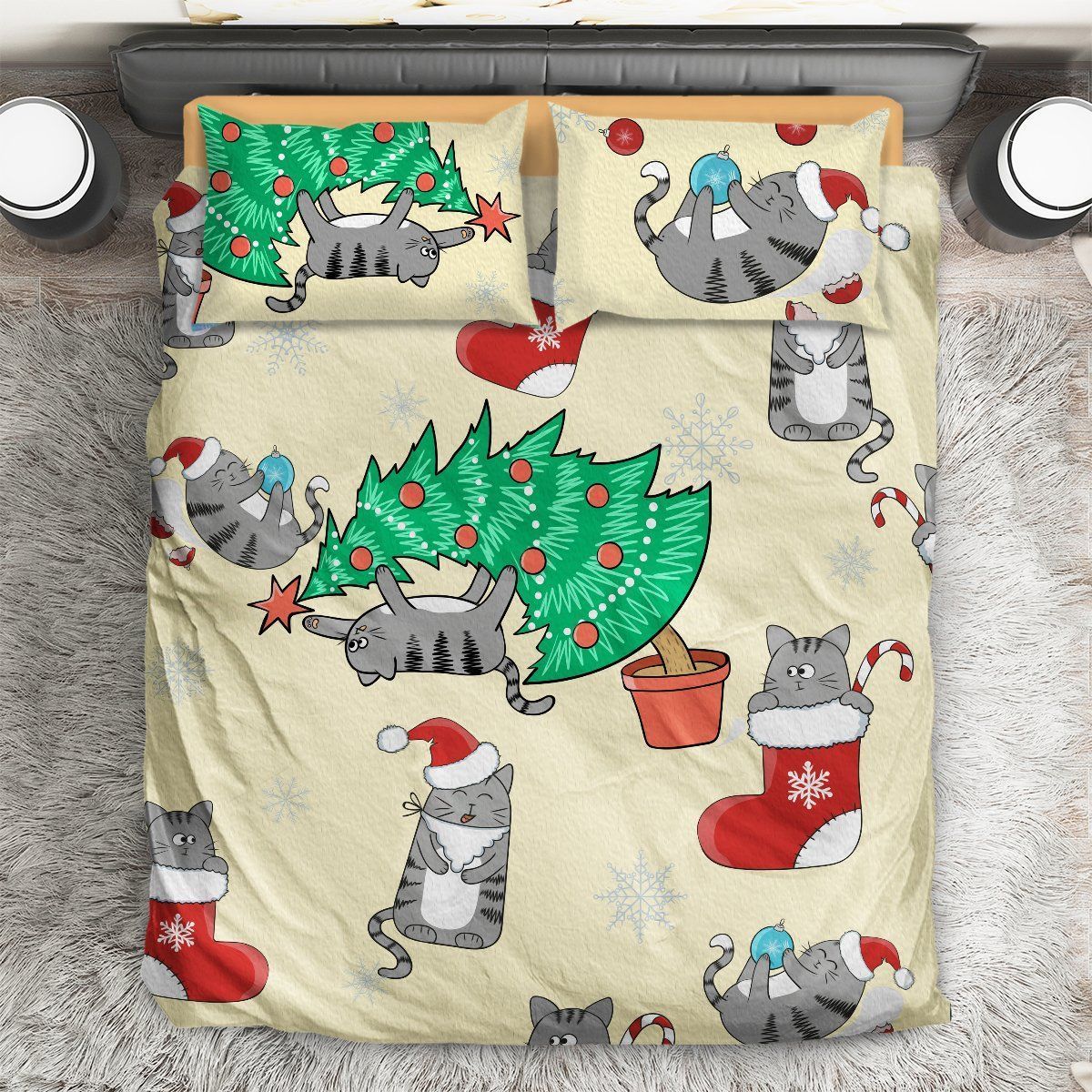 Cat Christmas Bedding Set