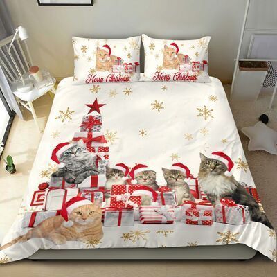Cat Christmas Bedding Set