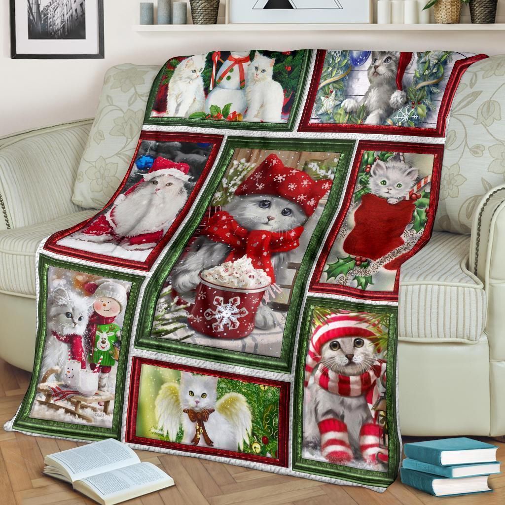 Cat Christmas Fleece Blanket
