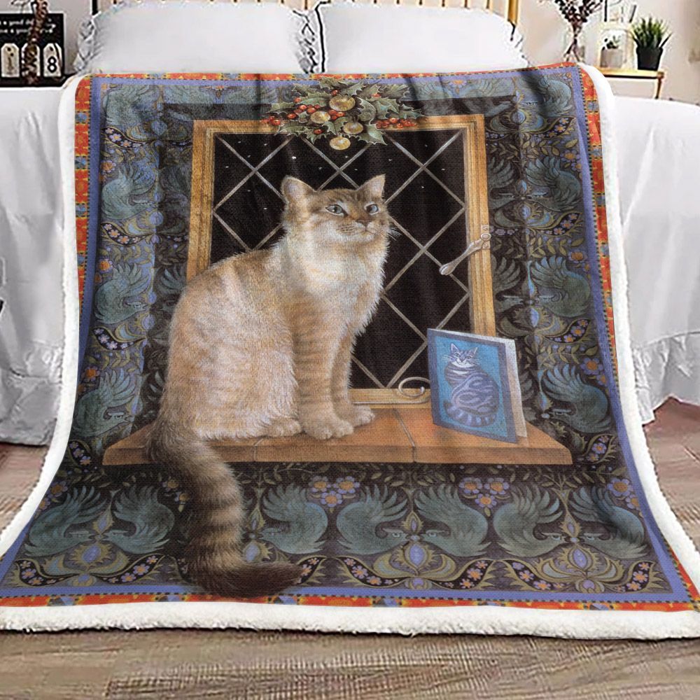 Cat Christmas Sherpa Fleece Blanket
