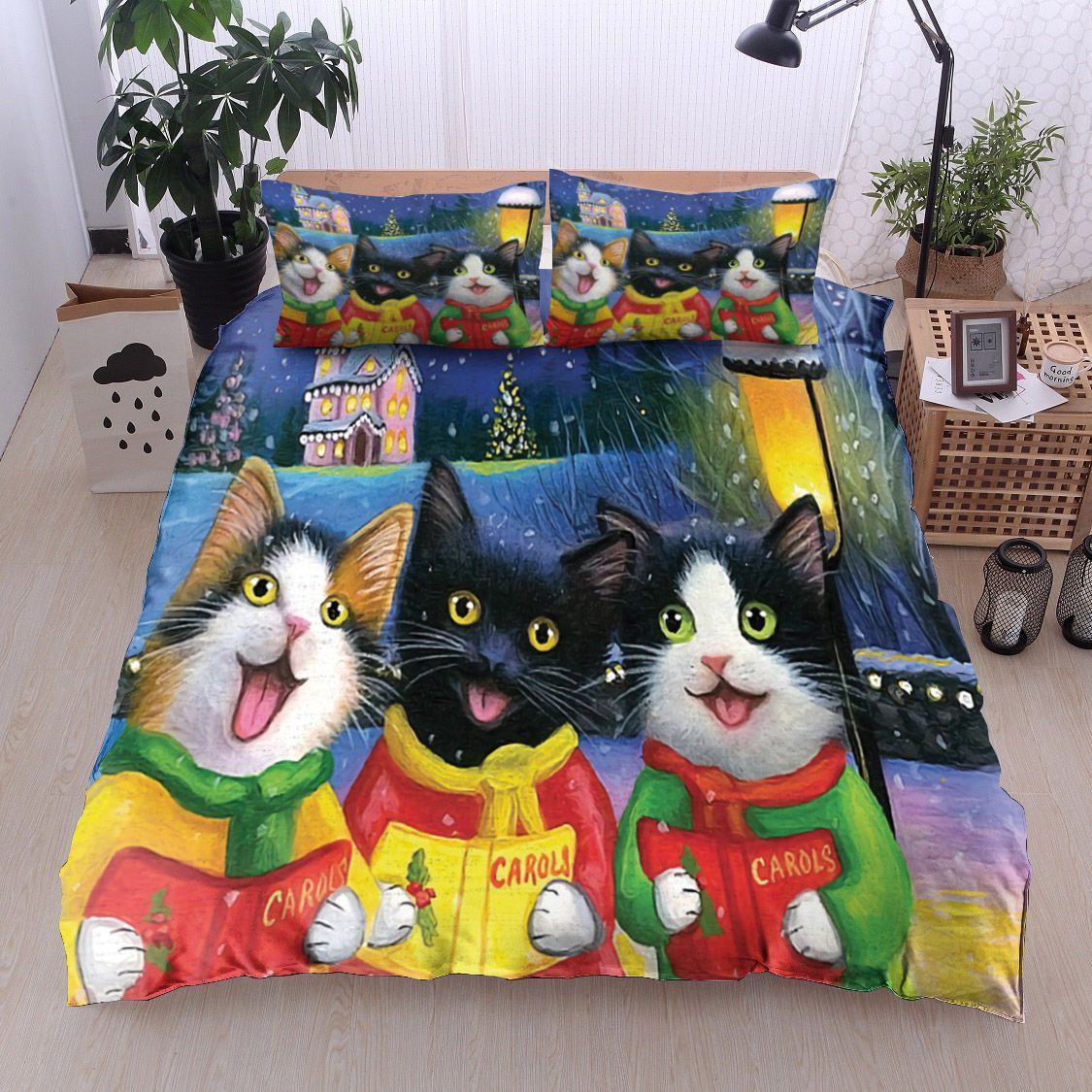 Cat Christmas Bedding Set
