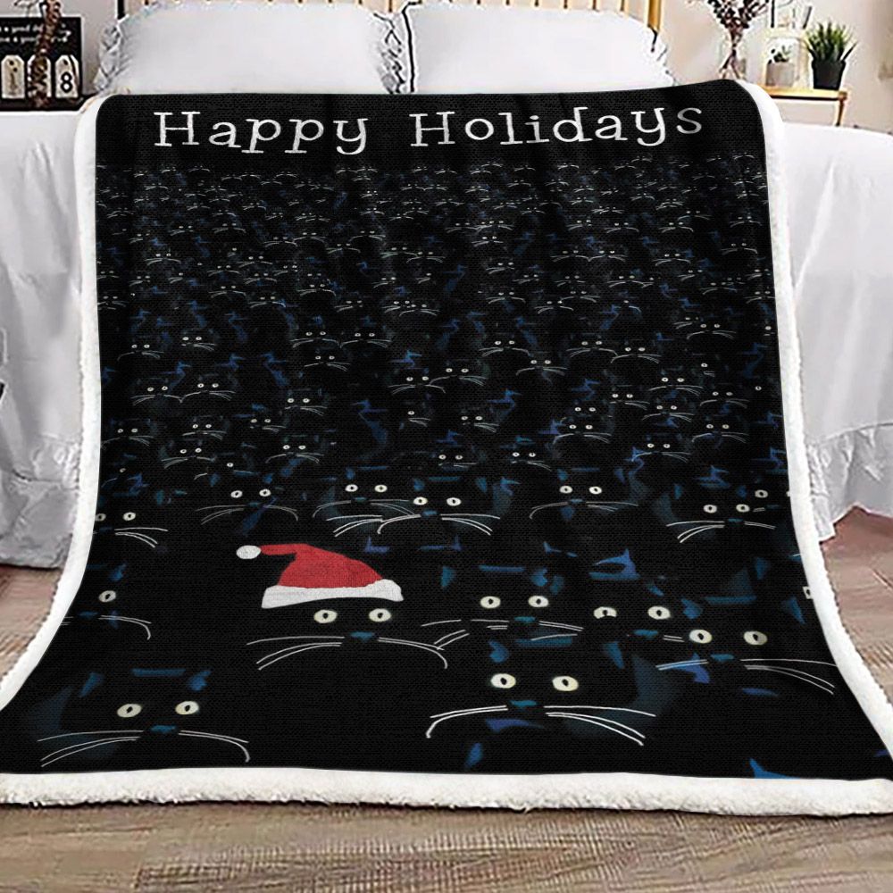 Cat Christmas Sherpa Fleece Blanket
