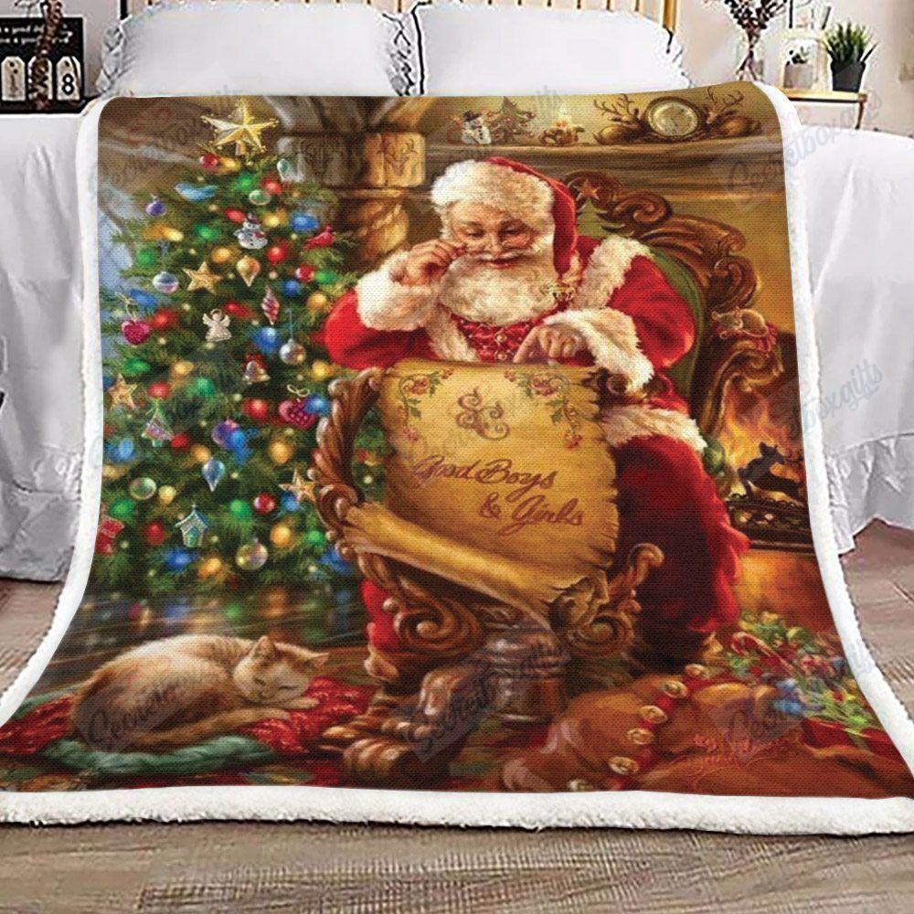 Cat Christmas Fleece Blanket