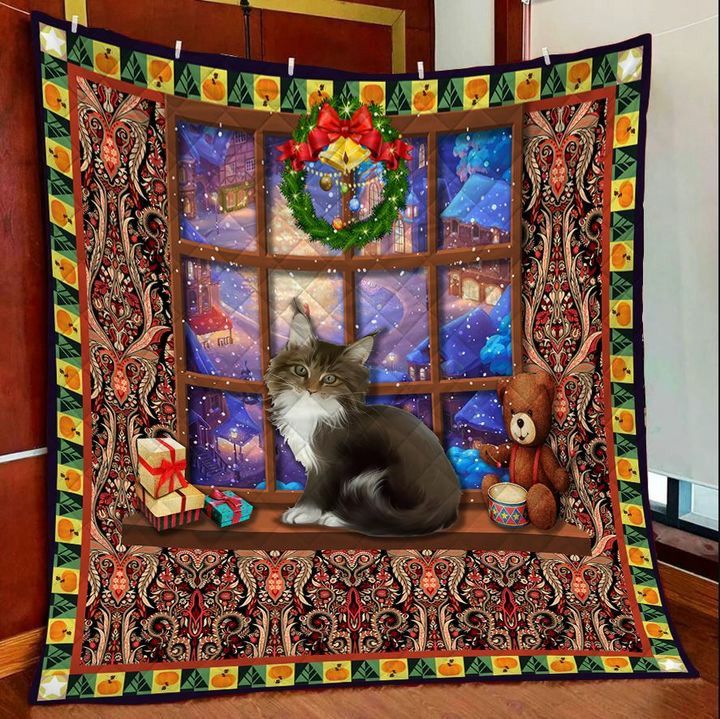 Cat Christmas HHC121109TH Quilt Blanket