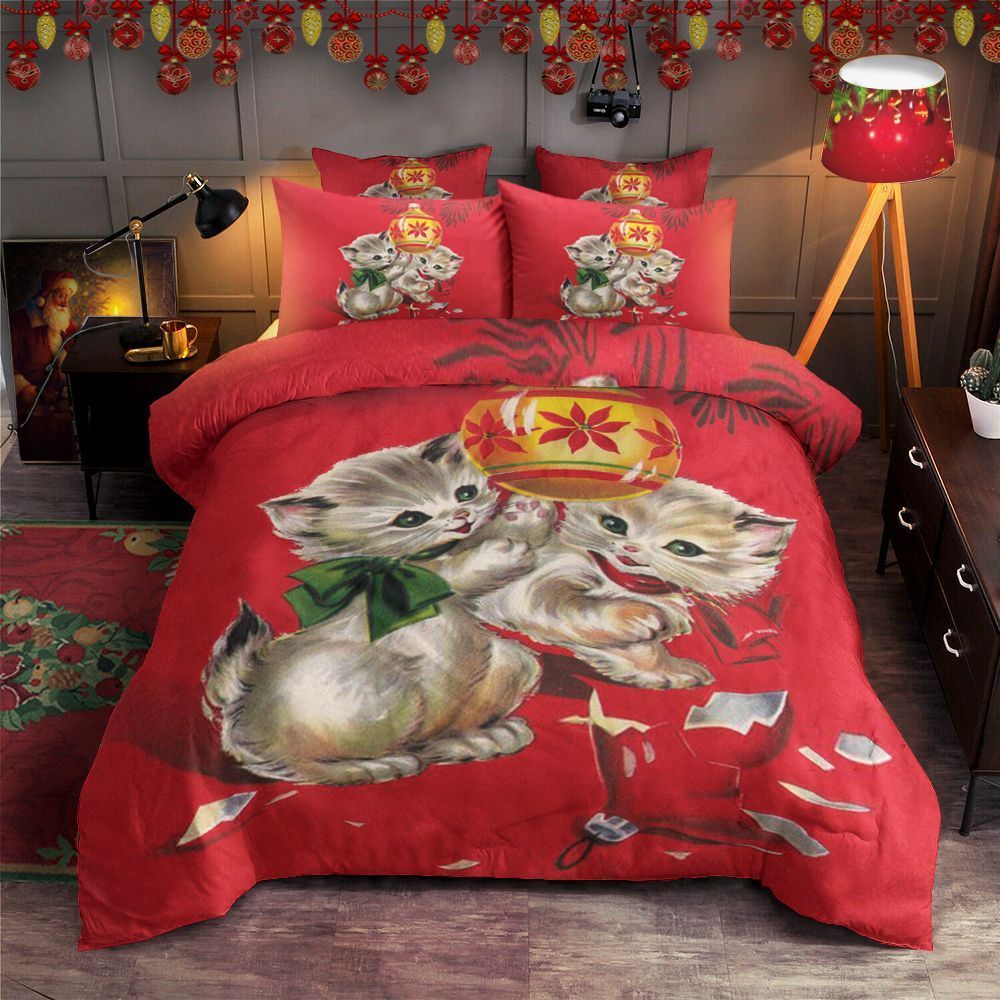 Cat Christmas Bedding Set