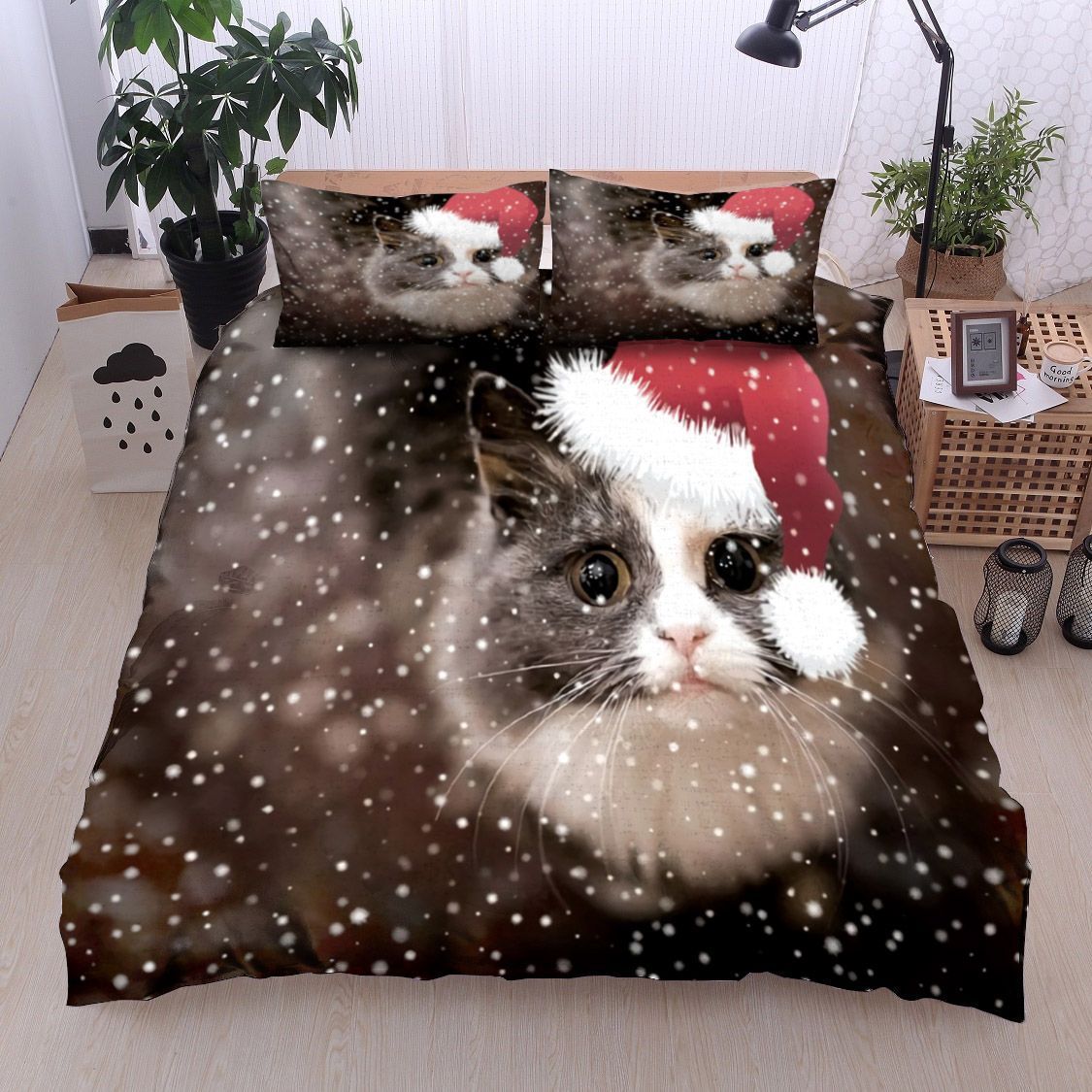 Cat Christmas Bedding Set
