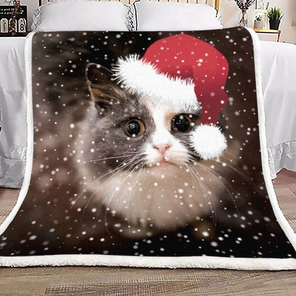 Cat Christmas Sherpa Fleece Blanket