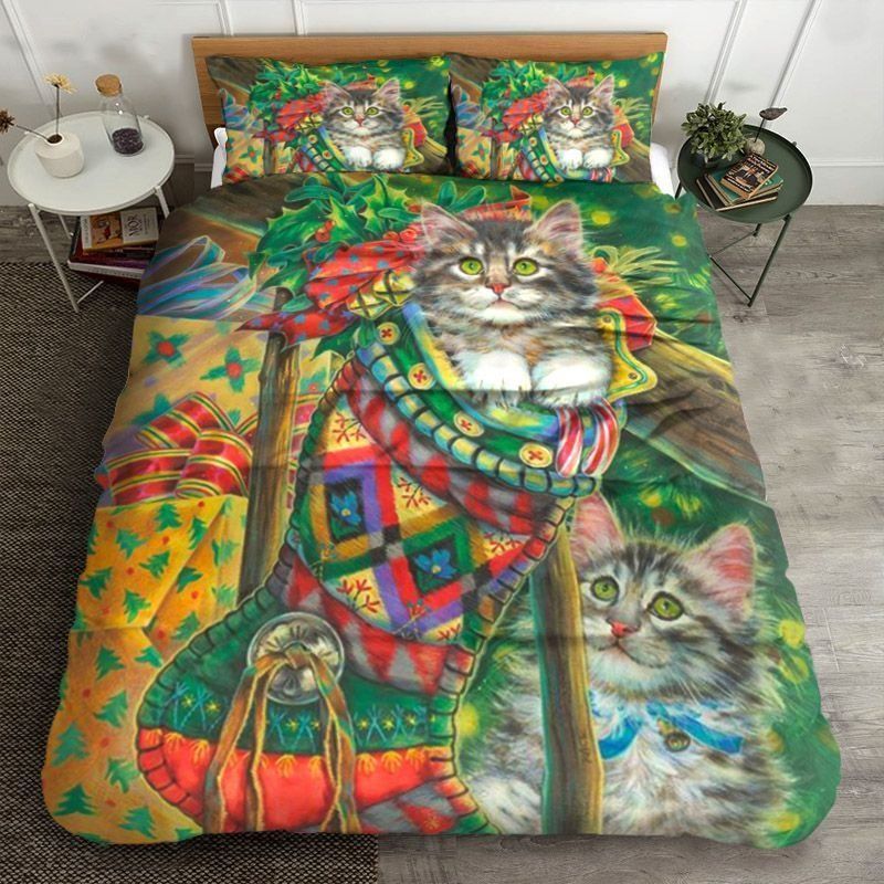 Cat Christmas Bedding Set