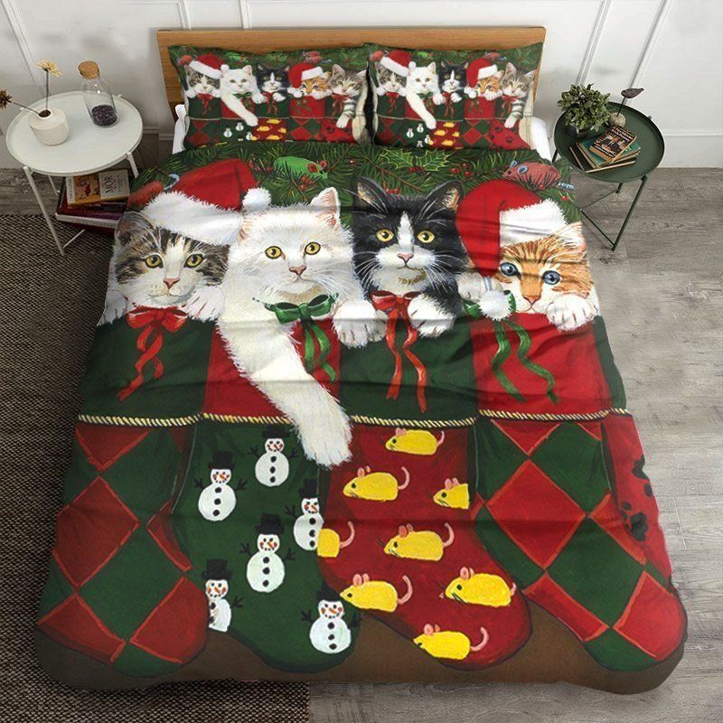 Cat Christmas Bedding Set